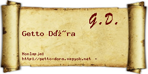 Getto Dóra névjegykártya