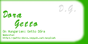 dora getto business card